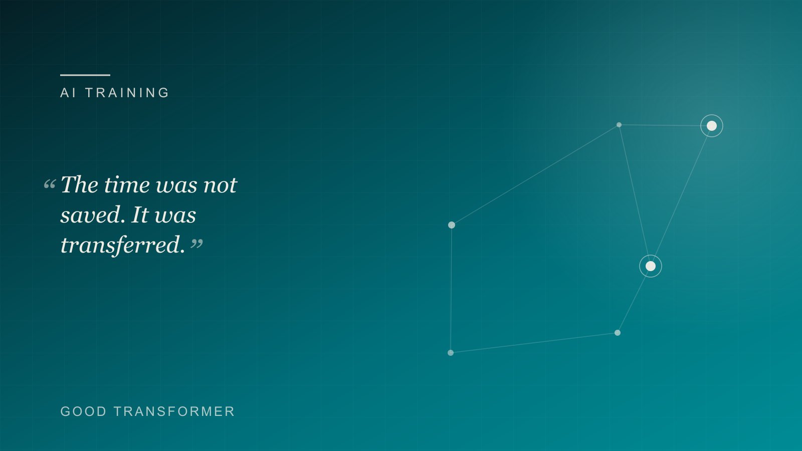 Abstract teal treatment for an article about AI training in the workplace.
